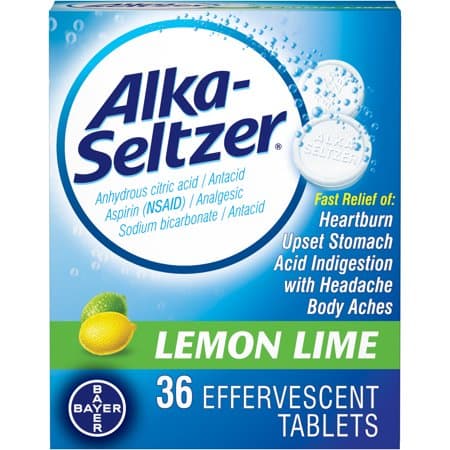 Picture of Alka Seltzer Effervescent Heartburn Relief Tablets, Lemon Lime, 36ct