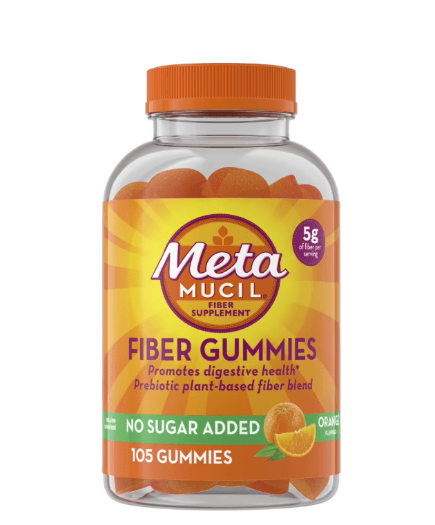 Picture of Metamucil Fiber Supplement, No Sugar Added Fiber Gummies for Adults, Orange, 105 Count
