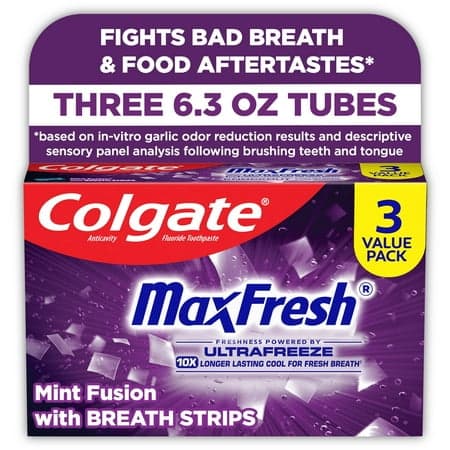 Picture of Colgate MaxFresh Knockout Mint Toothpaste, 3 Pack, 6.3 oz