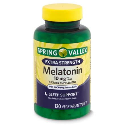 Picture of Spring Valley Extra Strength Melatonin Tablets Dietary Supplement, 10 mg, 120 Count