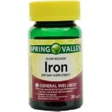 Picture of Spring Valley Iron Supplement Slow-Release Tablets, 45mg, 30ct