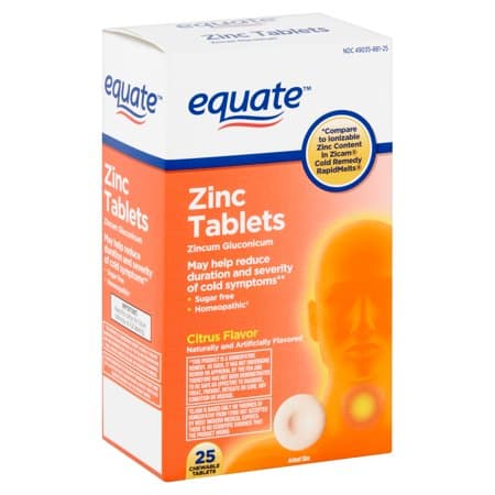 Picture of Equate Zinc Chewable Tablets, Citrus Flavor, 25 Count