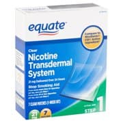 Picture of Equate Nicotine Transdermal System Clear Patches, 21 mg, Step 1, 7 count