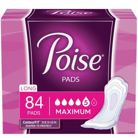 Picture of Poise Women's Incontinence Pads, Maximum Absorbency, Long, 84ct