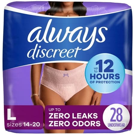 Picture of Always Discreet Adult Incontinence Underwear for Women, L, 28 CT