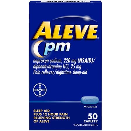 Picture of Aleve PM Pain Reliever & Nighttime Sleep Aid Caplets, 50 Count