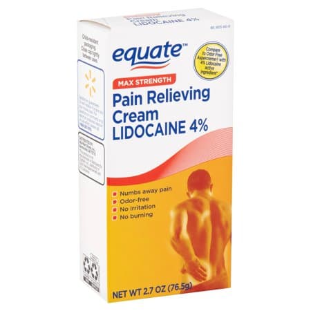 Picture of Equate Maximum Strength Lidocaine Pain Relieving Cream, 2.7oz