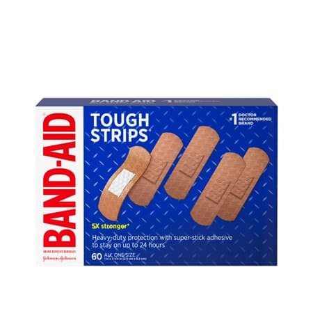 Picture of Band-Aid Tough Strips Adhesive Bandages, One Size, 60ct