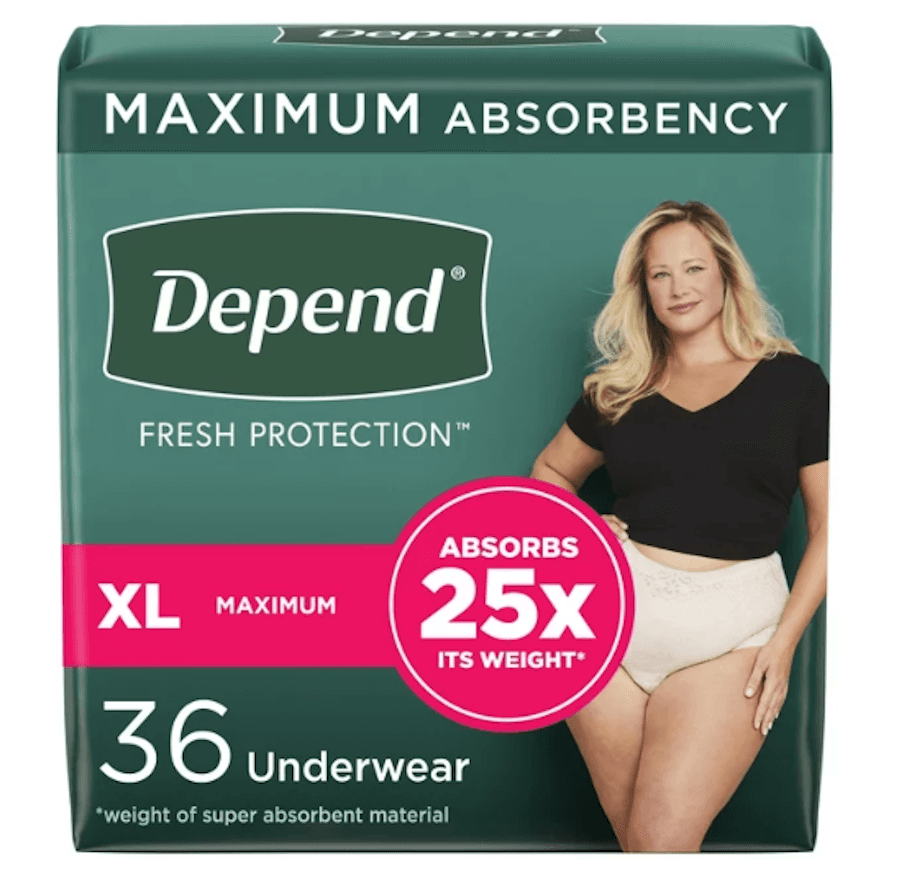 Picture of Depend Women's Fresh Protection Incontinence Underwear, Maximum Absorbency, XL, 36ct, Blush