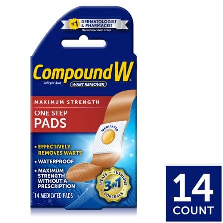 Picture of Compound W Maximum Strength One Step Wart Remover Pads, 14 ct