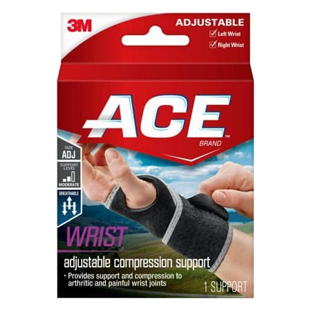 Picture of ACE Compression Wrist Support, Adjustable, One Size, Black
