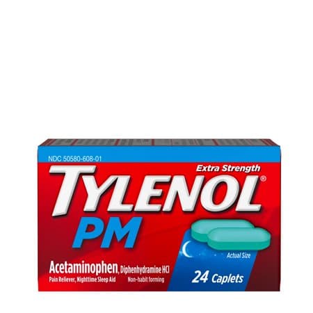 Picture of Tylenol Extra Strength Pain Reliever and Sleep Aid Caplets, 24ct