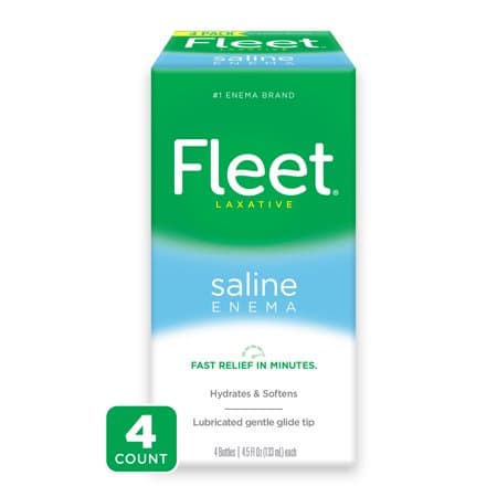 Picture of Fleet Laxative Saline Enema for Adult Constipation, 4.5 fl oz, 4 Bottles