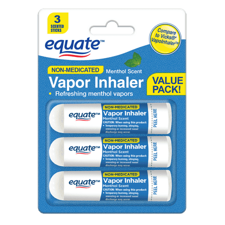 Picture of Equate 3pk Non-Medicated Vapor Inhaler Stick for Nasal Decongestion, Menthol