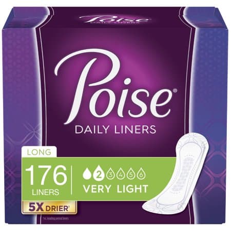 Picture of Poise Daily Incontinence Panty Liners, Very Light Absorbency, Long, 176ct