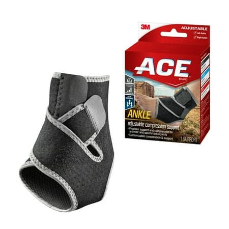 Picture of ACE Adjustable Compression Ankle Support, One Size, Black