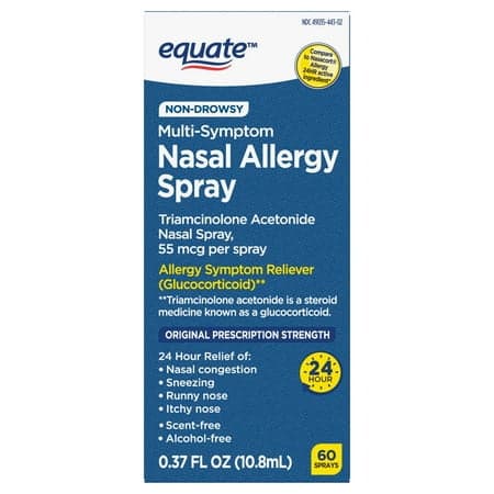 Picture of Equate Nasal Allergy Spray, 55 mcg per spray, 0.37 fl oz