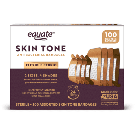 Picture of Equate Skin Tone Antibacterial Bandages, 100CT