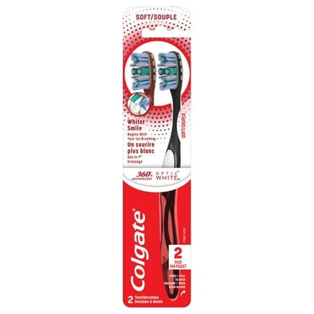 Picture of Colgate 360 Advanced Optic White Whitening Toothbrush, Soft - 2 Count