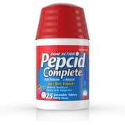 Picture of Pepcid (famotidine) Complete All-Day Heartburn Relief Tablets, Berry Flavored, 25 count