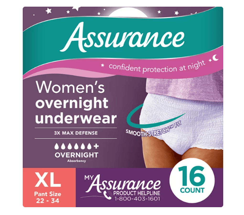 Picture of Assurance Women's Incontinence & Postpartum Underwear, XL, Overnight (16 Count)