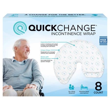 Picture of QuickChange Men's Incontinence Wrap, Maximum Absorbency, One Size, 8ct
