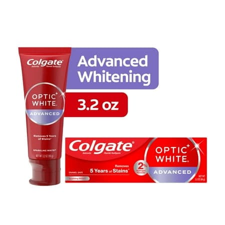 Picture of Colgate Optic White Advanced Hydrogen Peroxide Whitening Toothpaste, 3.2 oz Tube