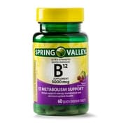 Picture of Spring Valley Extra Strength Vitamin B12 Fast Dissolve Tablets, Cherry, 5,000 mcg, 60 Count