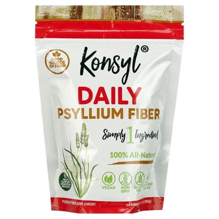 Picture of Konsyl Daily Psyllium Fiber, All Natural Fiber Powder Supplement, Just 1 Simple Ingredient, Gluten-Free, NonGMO 360Gr. (For use for ages 6 and up)