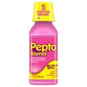 Picture of Pepto Bismol Liquid for Nausea, Heartburn, Indigestion, Upset Stomach, and Diarrhea Relief, Original Flavor 8 oz