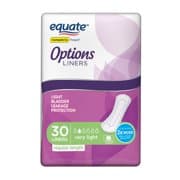 Picture of Equate Options Incontinence Liners for Women, Very Light, Regular, 30 Count